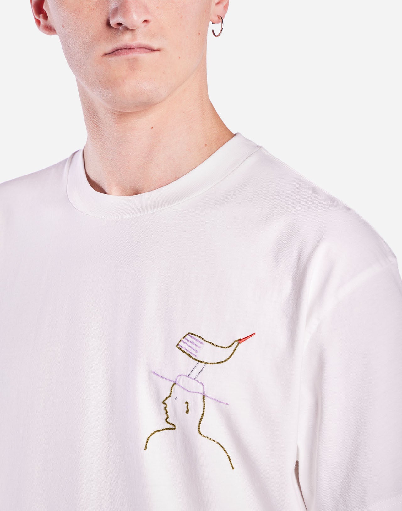 T-shirt ample Hat Roost écru