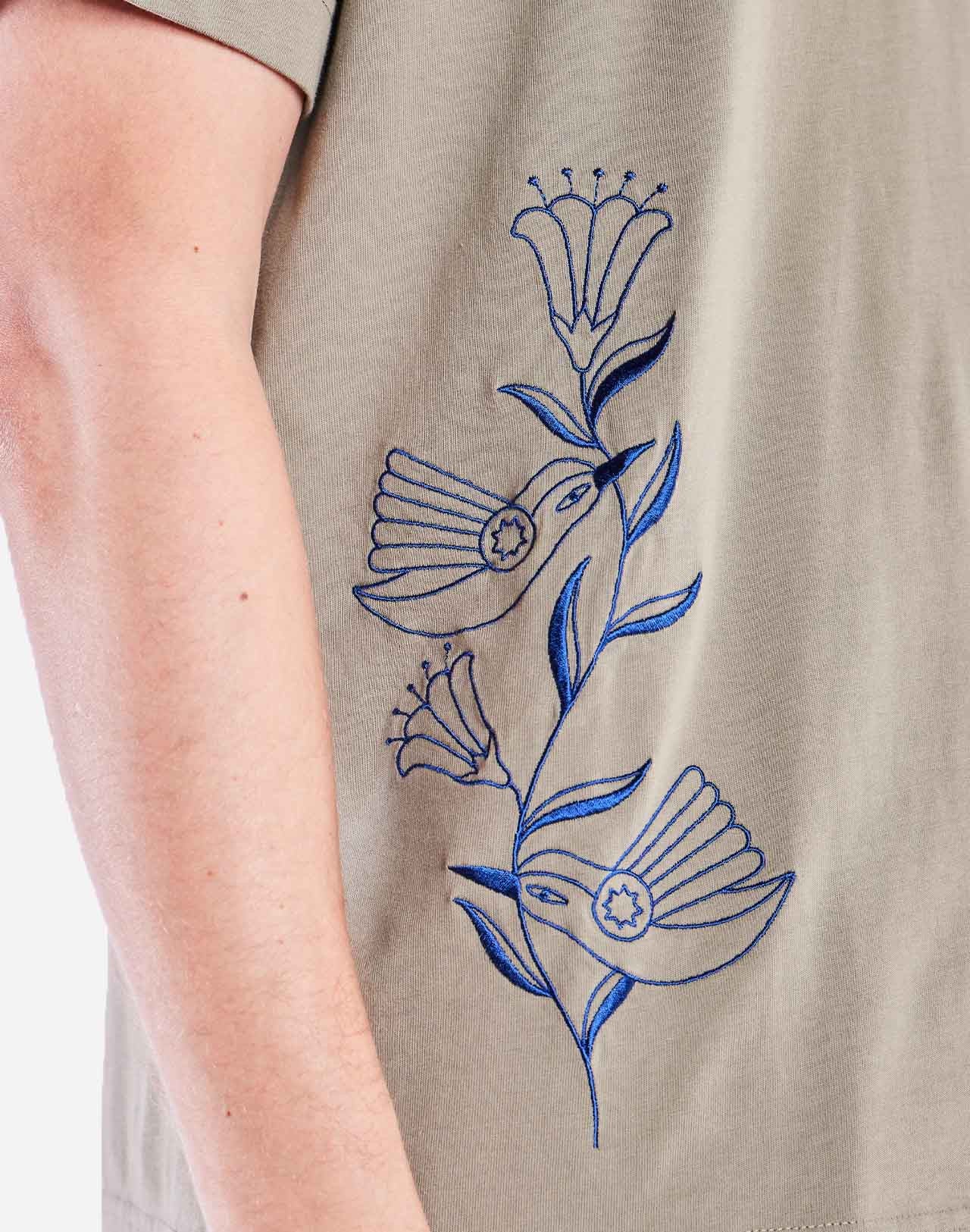 T-shirt ample Hummingbirds argile