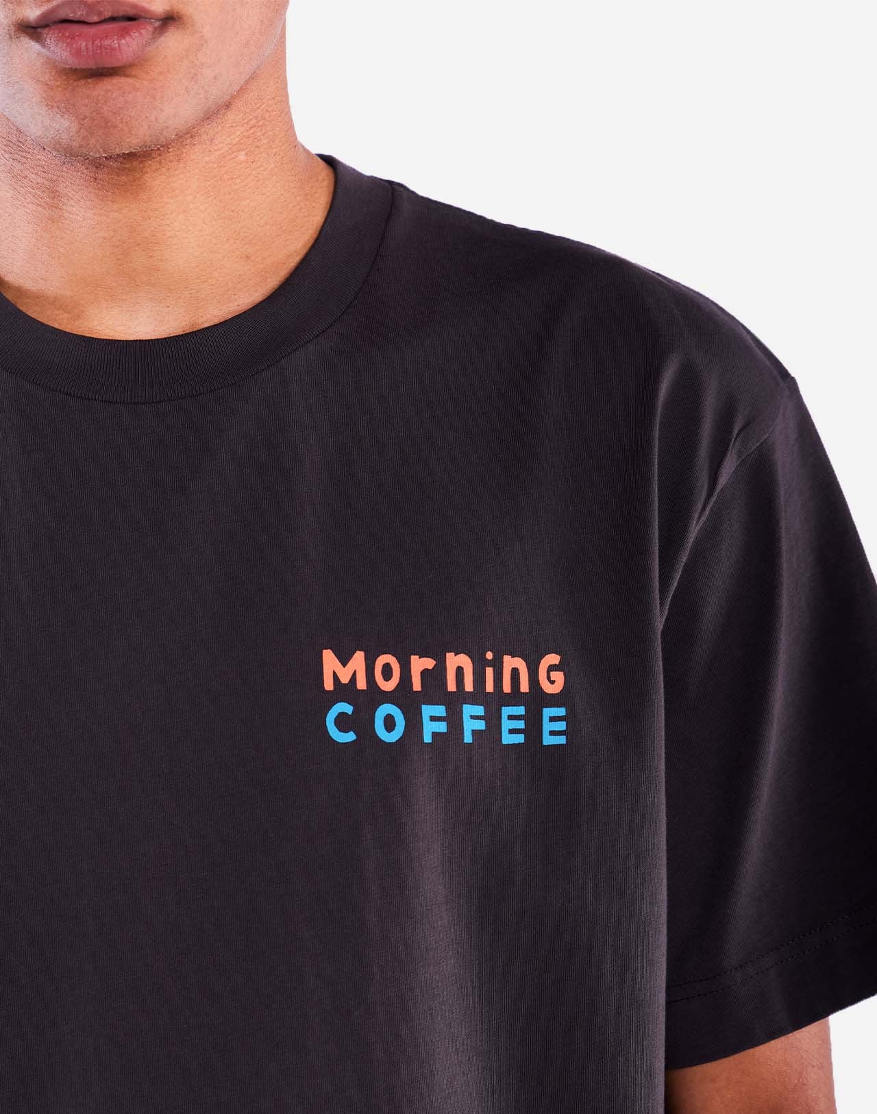 T-shirt ample Morning Coffee noir carbone