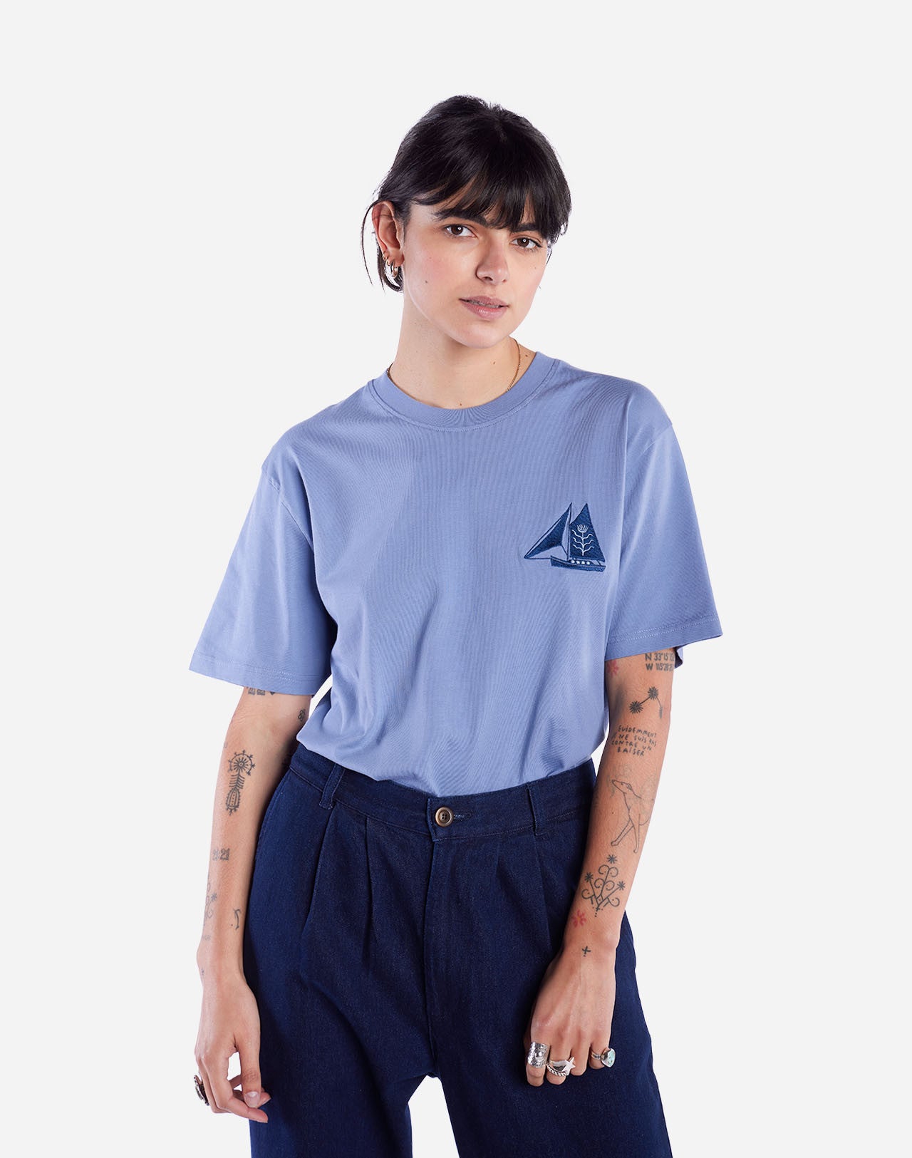 T-shirt Seabass bleu azur
