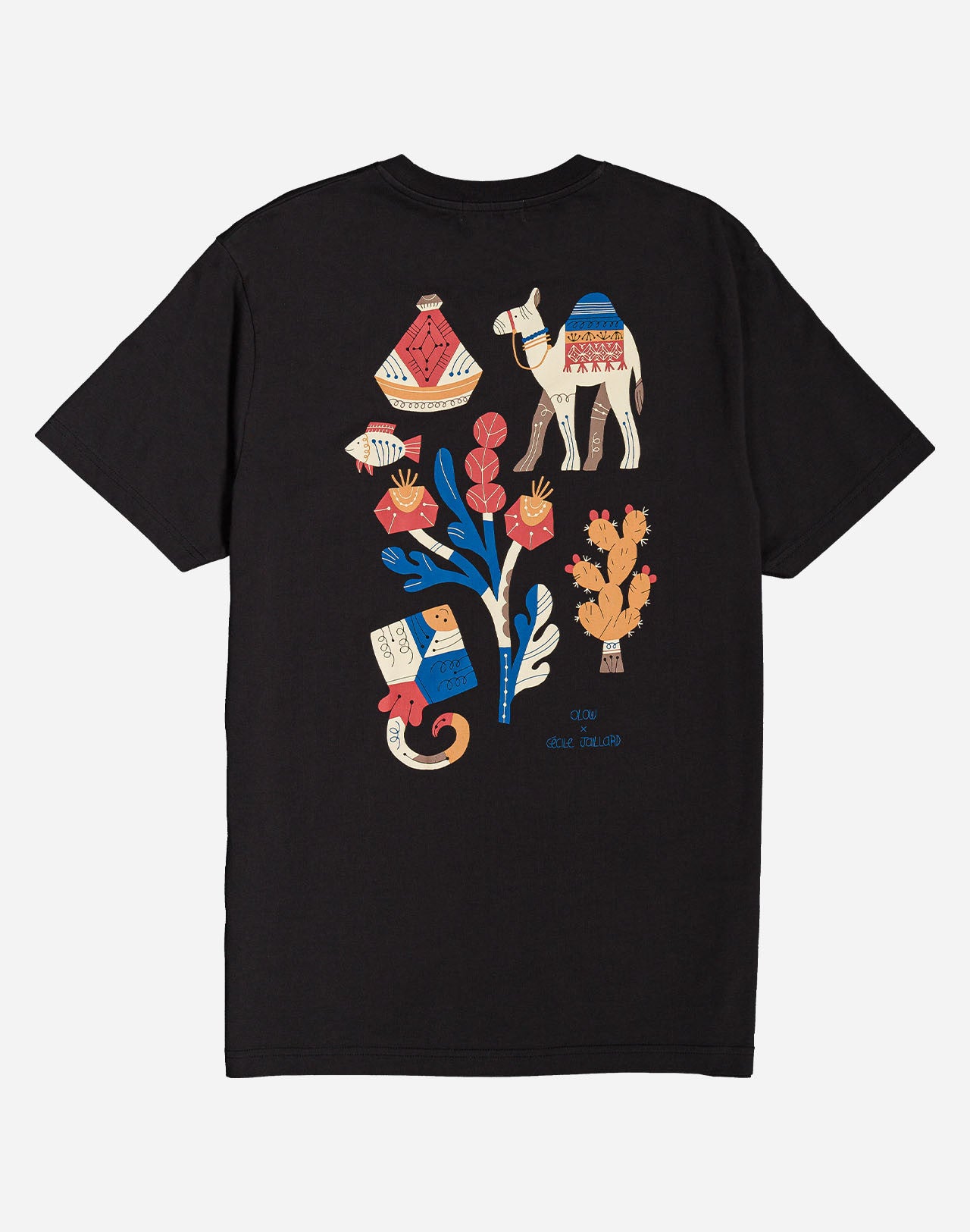 T-shirt Magic Flower noir carbone