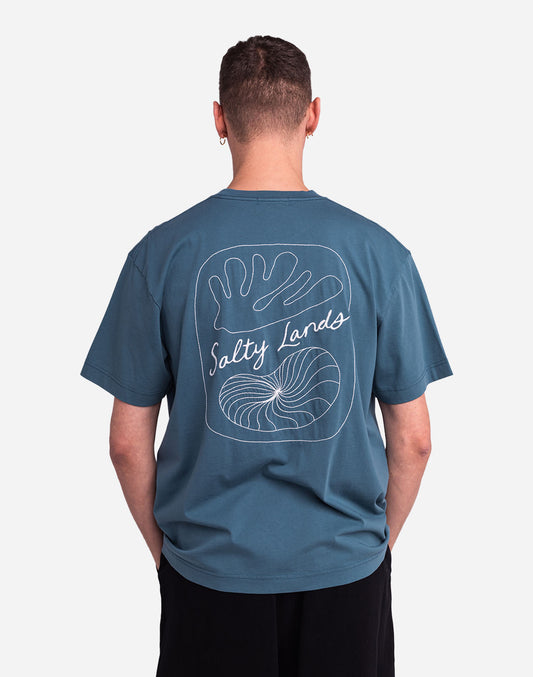 T-shirt ample Shellweed bleu acier