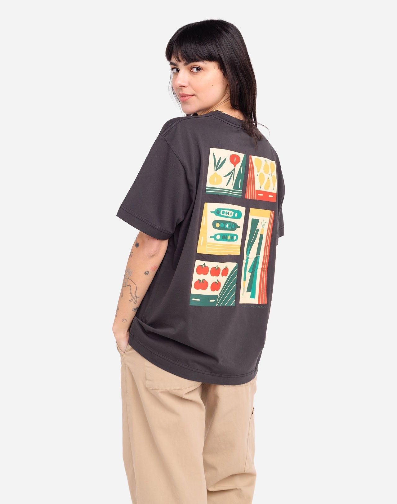 Tshirt ample Harvest noir carbone