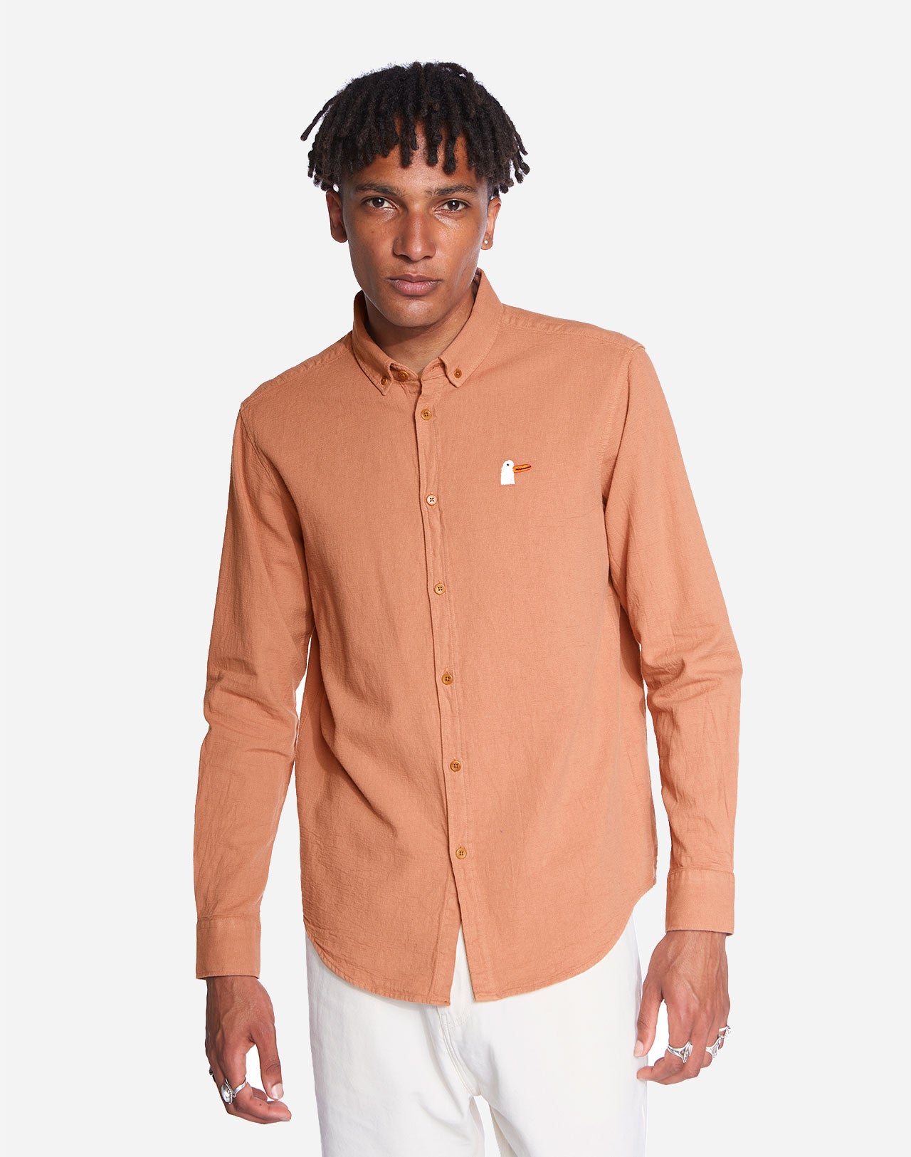 Chemise Classico Goosy terre de Sienne