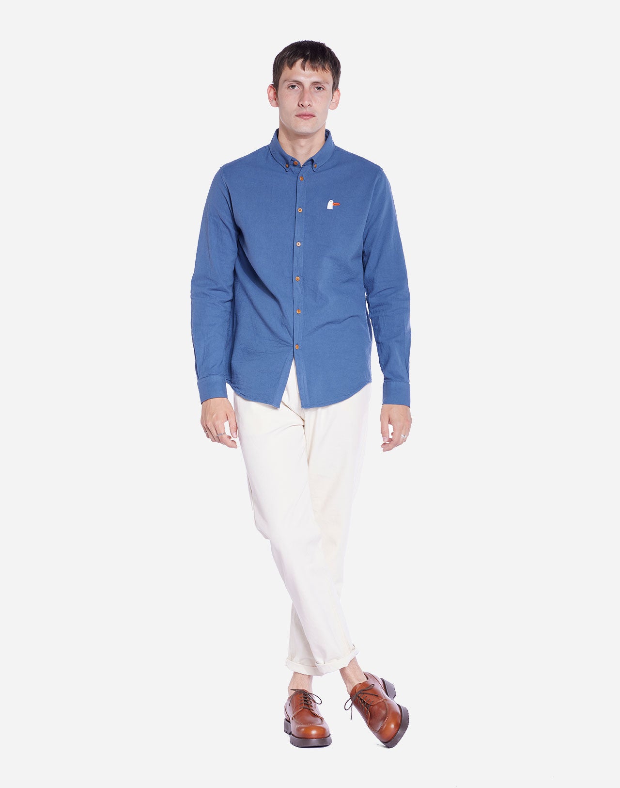 Chemise Classico Goosy bleu cobalt