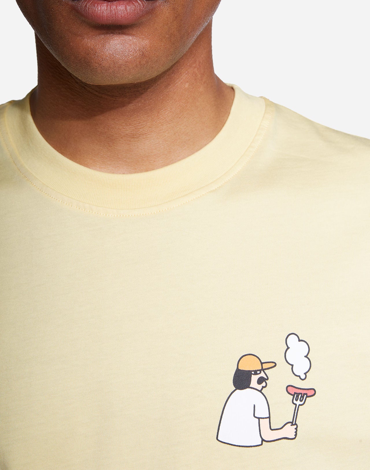 T-shirt BBQ jaune pastel