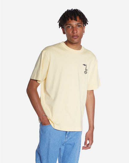 T-shirt Fish Eye ample jaune pastel