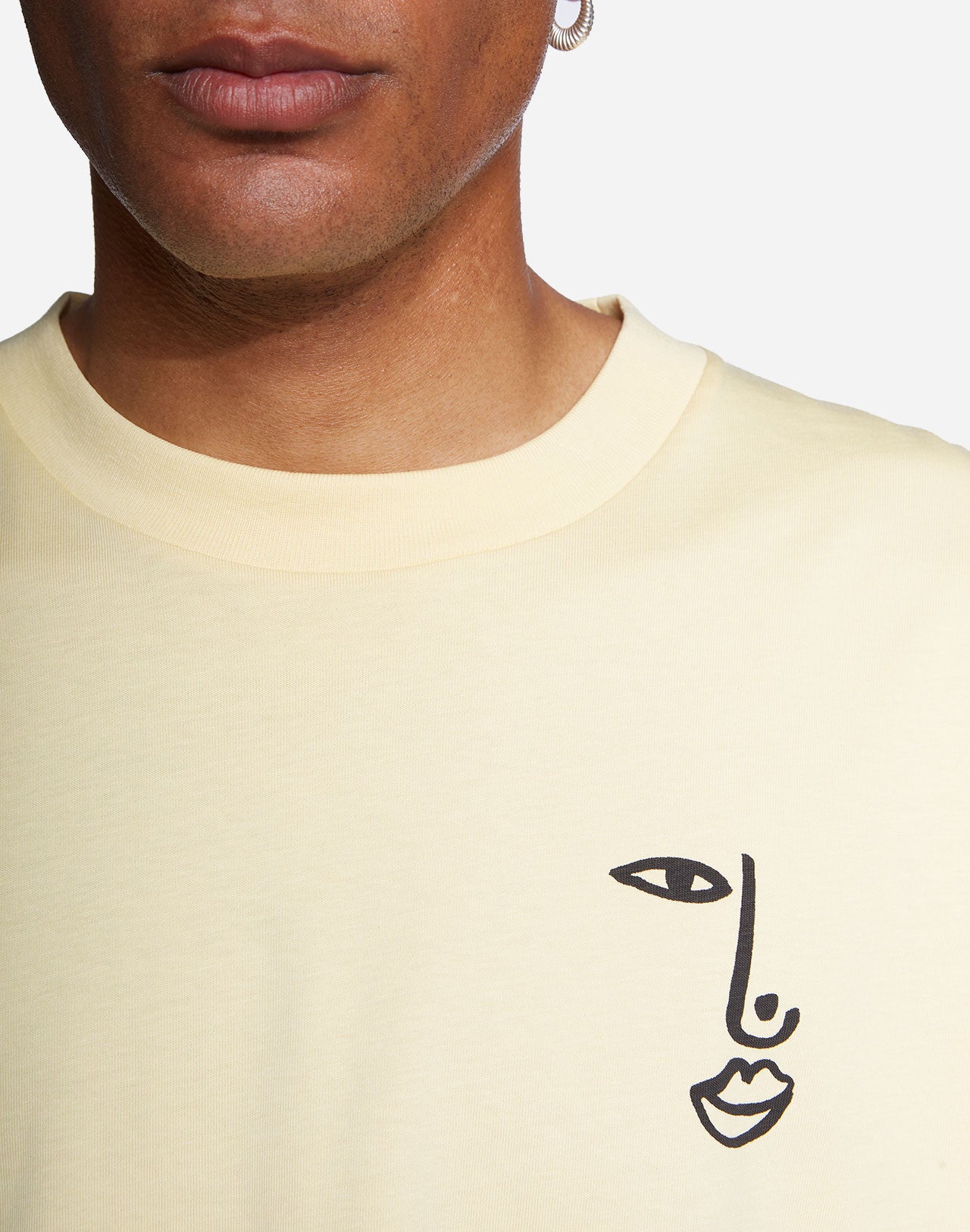 T-shirt Fish Eye ample jaune pastel