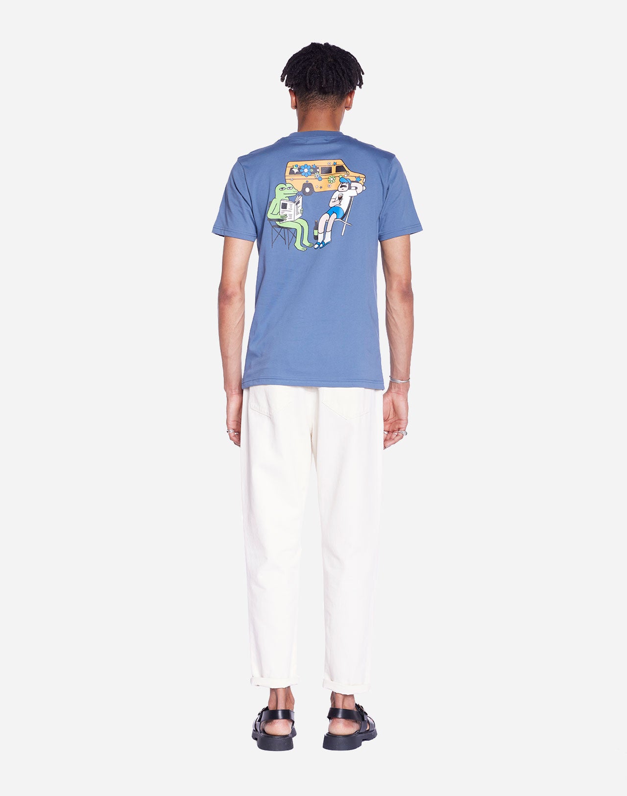 T-shirt Hippie Van bleu cobalt