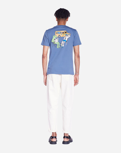 T-shirt Hippie Van bleu cobalt