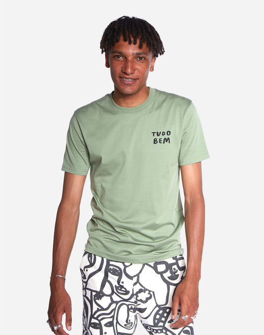 T-shirt Tudo Bem vert sauge