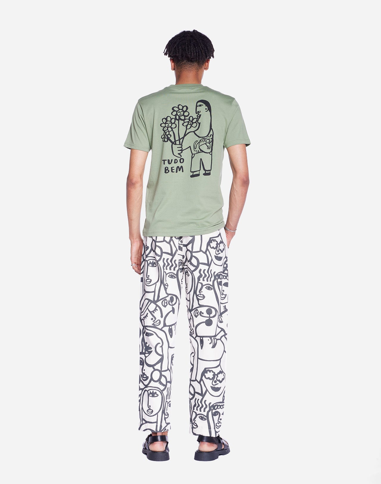 T-shirt Tudo Bem vert sauge