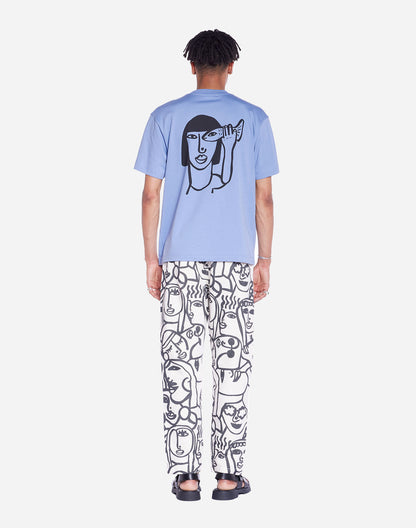 T-shirt Fish Eye ample bleu azur