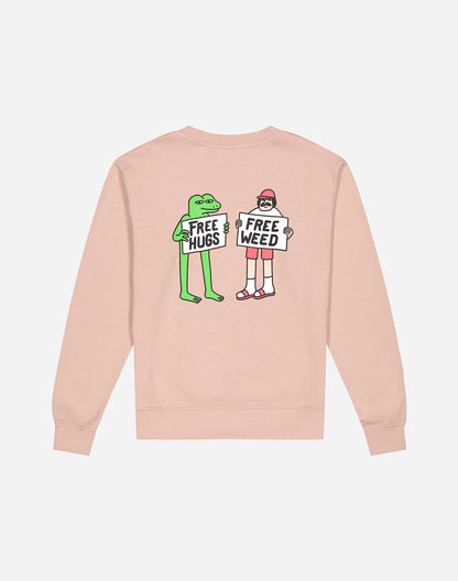 Sweat Free Hugs rose pastel