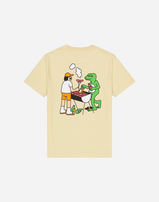 T-shirt BBQ jaune pastel