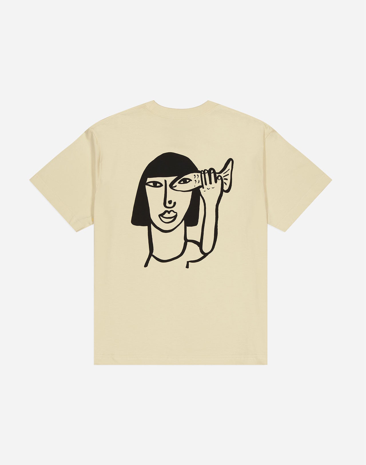 T-shirt Fish Eye ample jaune pastel