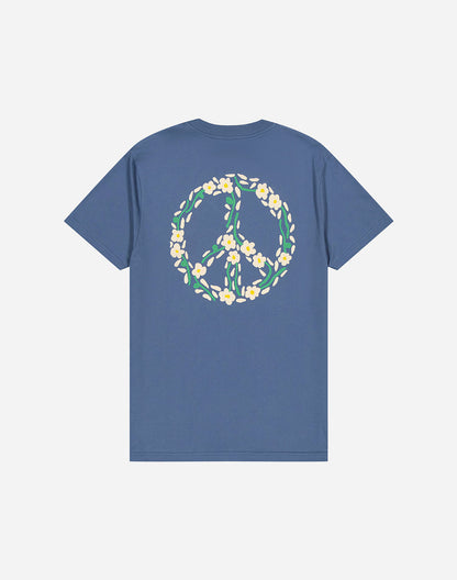 T-shirt Peace bleu cobalt