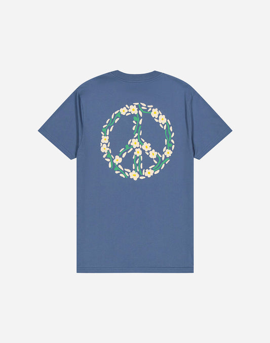 T-shirt Peace bleu cobalt