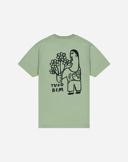 T-shirt Tudo Bem vert sauge