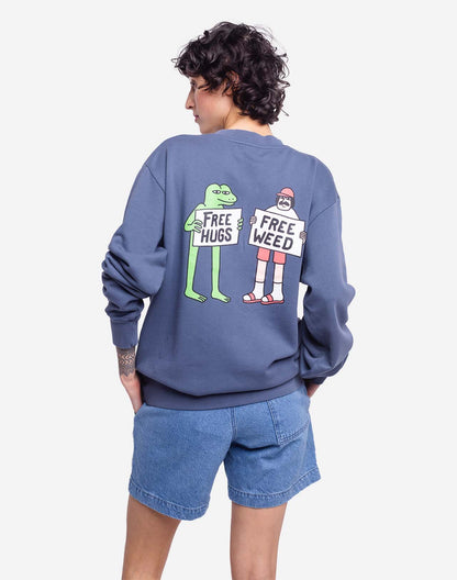 Sweat Free Hugs bleu cobalt