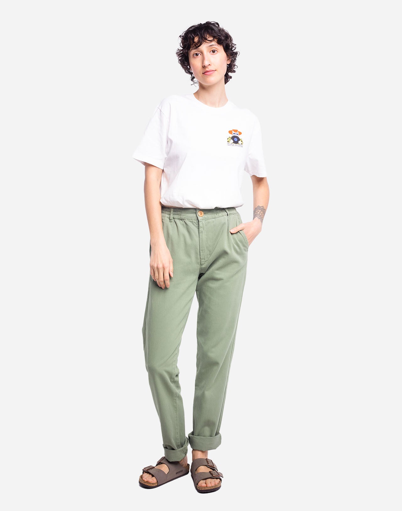 Pantalon Chino vert sauge
