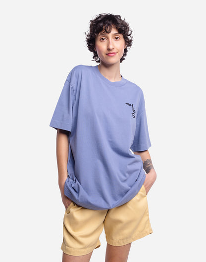 T-shirt Fish Eye ample bleu azur