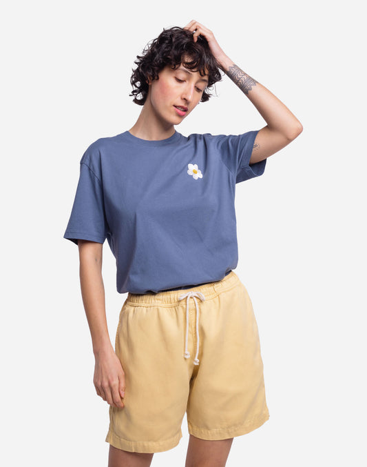 T-shirt Peace bleu cobalt