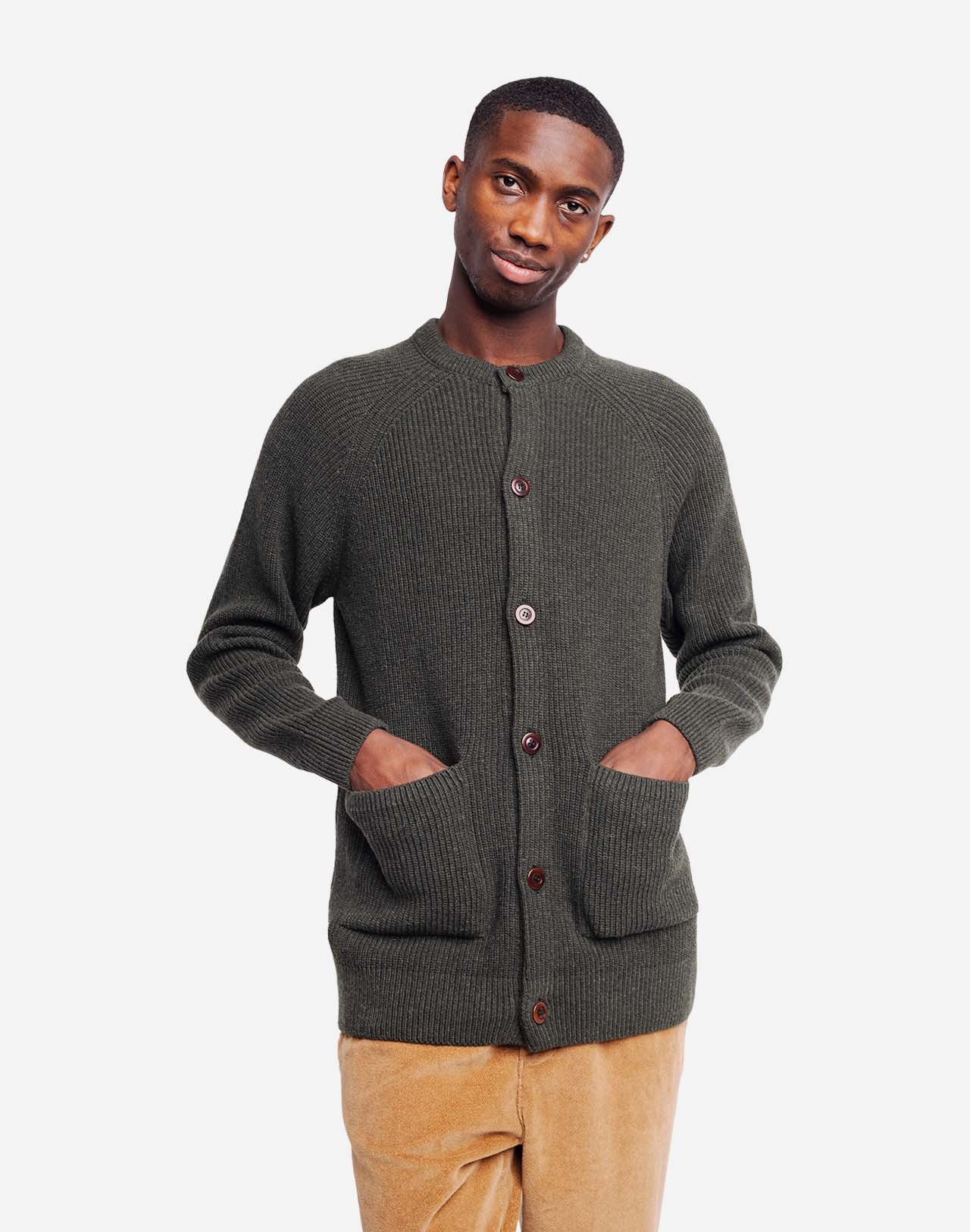 Gilet Tricot vert forêt