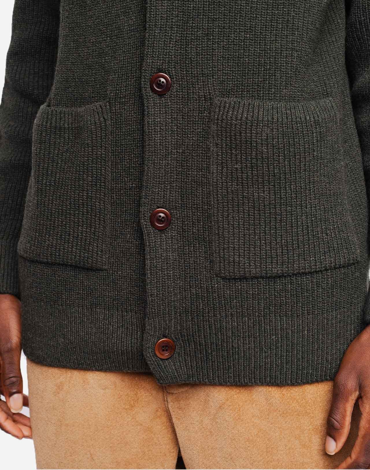 Gilet Tricot vert forêt