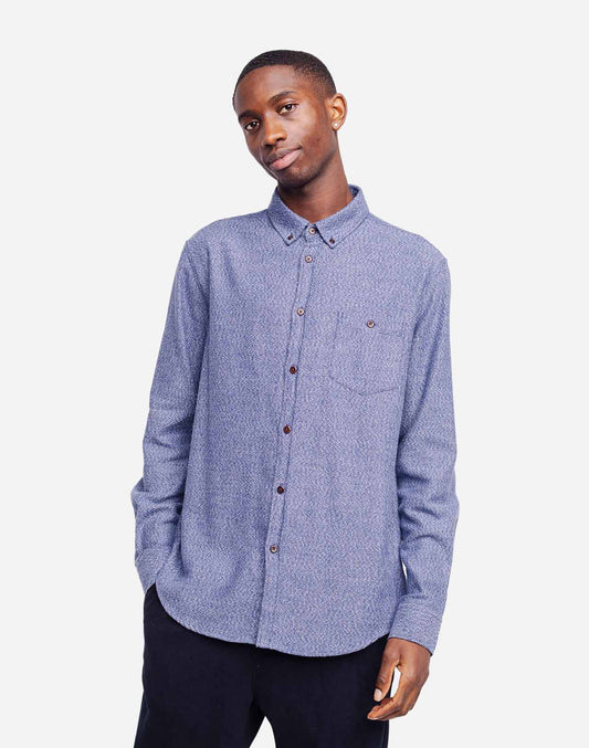 Chemise Classico Musca bleu chiné