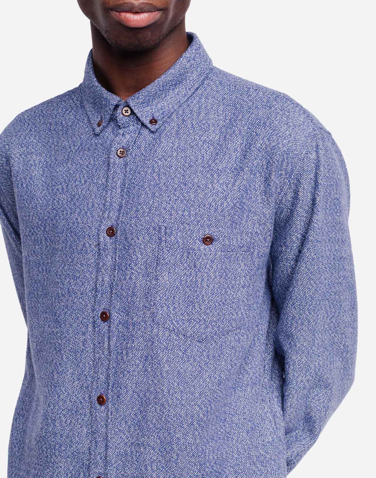 Chemise Classico Musca bleu chiné