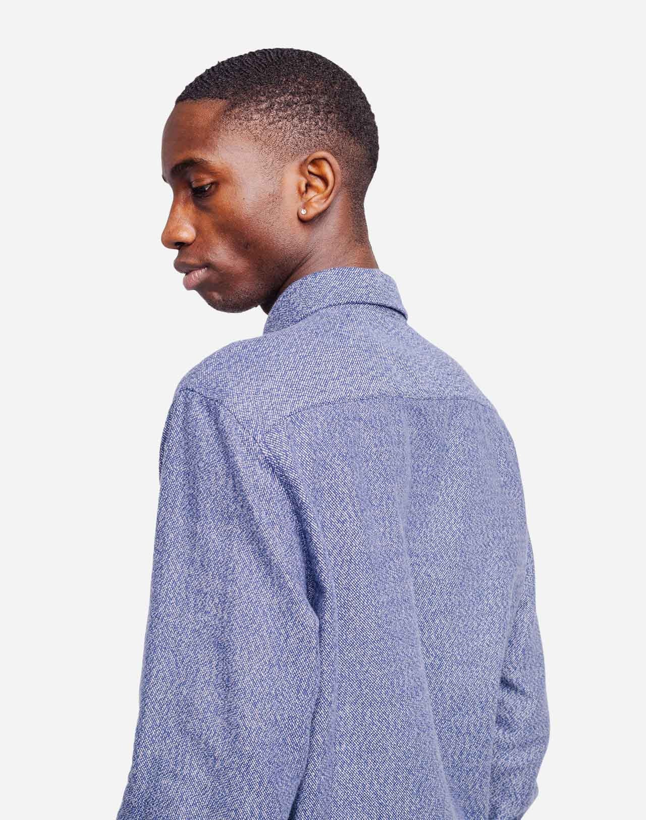 Chemise Classico Musca bleu chiné