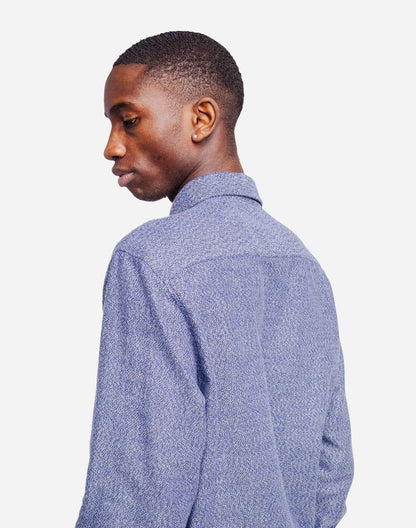 Chemise Classico Musca bleu chiné