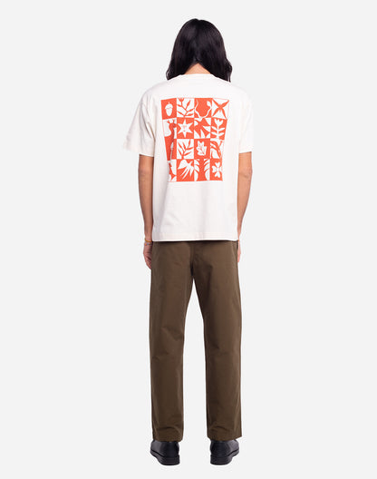 T-shirt Damier ivoire ample