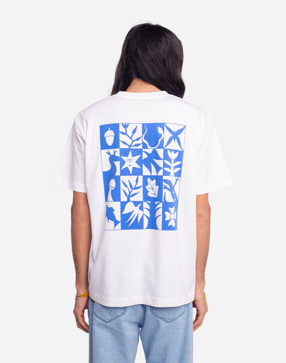 T-shirt Damier écru ample