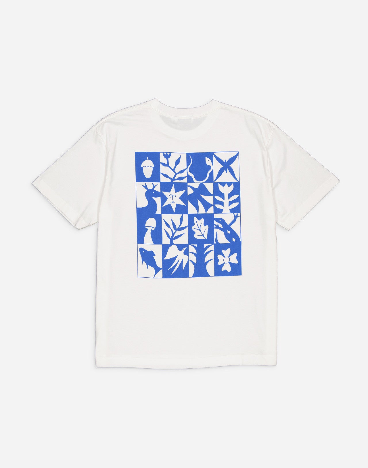 T-shirt Damier écru ample