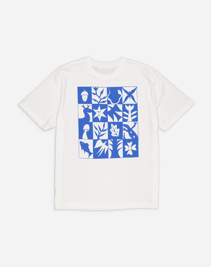 T-shirt Damier écru ample