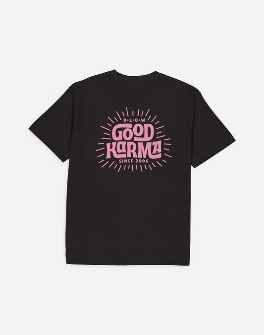 T-shirt Good Karma noir carbone ample