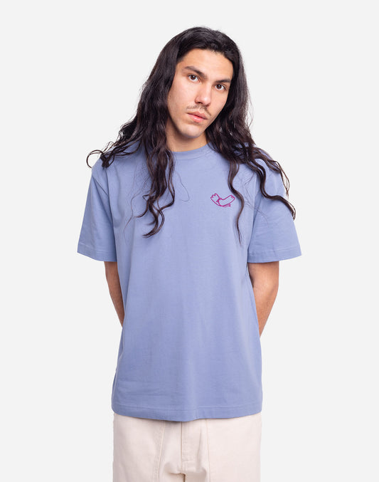 T-shirt Passarinho bleu azur ample