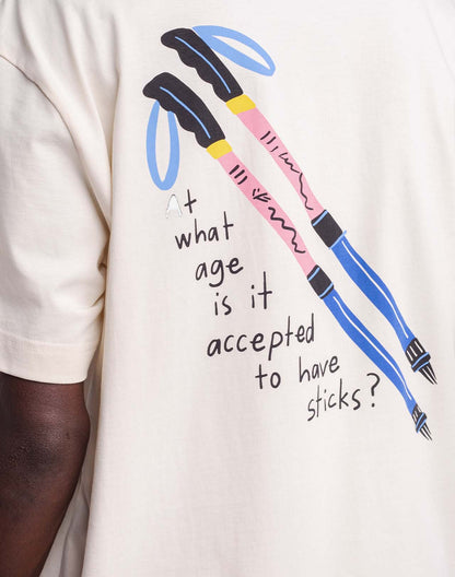 T-shirt Sticks ivoire ample