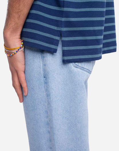 T-shirt Trega bleu indigo ample