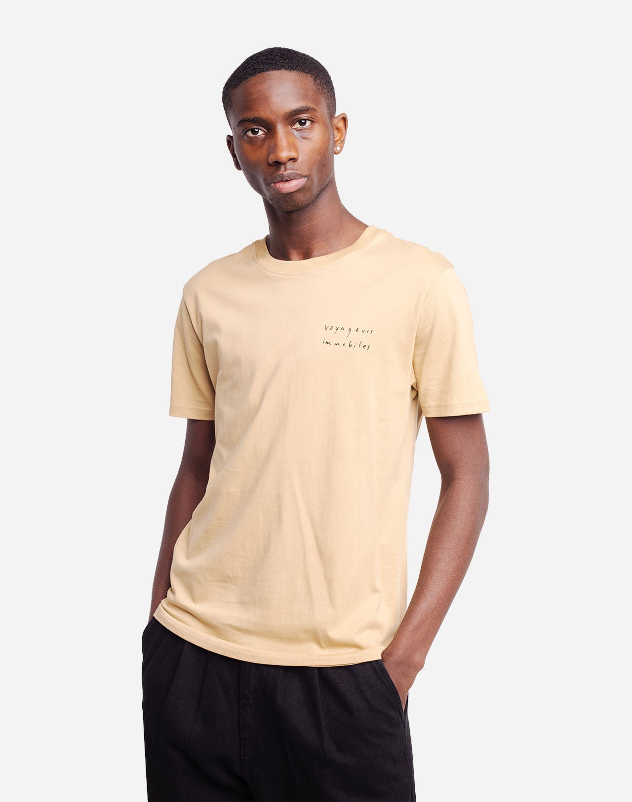T-shirt Voyageurs immobiles sable