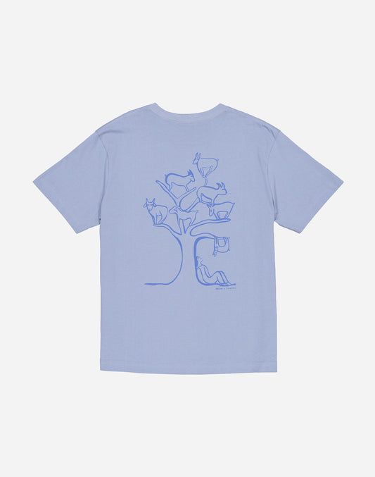 T-shirt Capra bleu azur ample