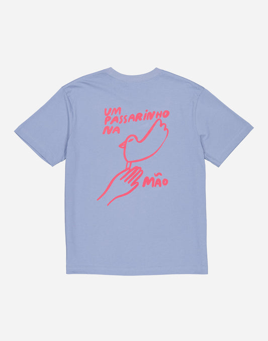 T-shirt Passarinho bleu azur ample