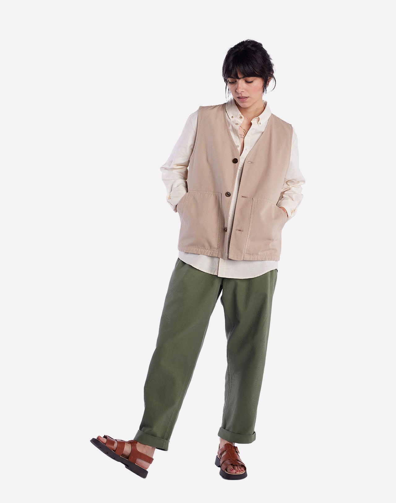 Veste sans manches Orni beige