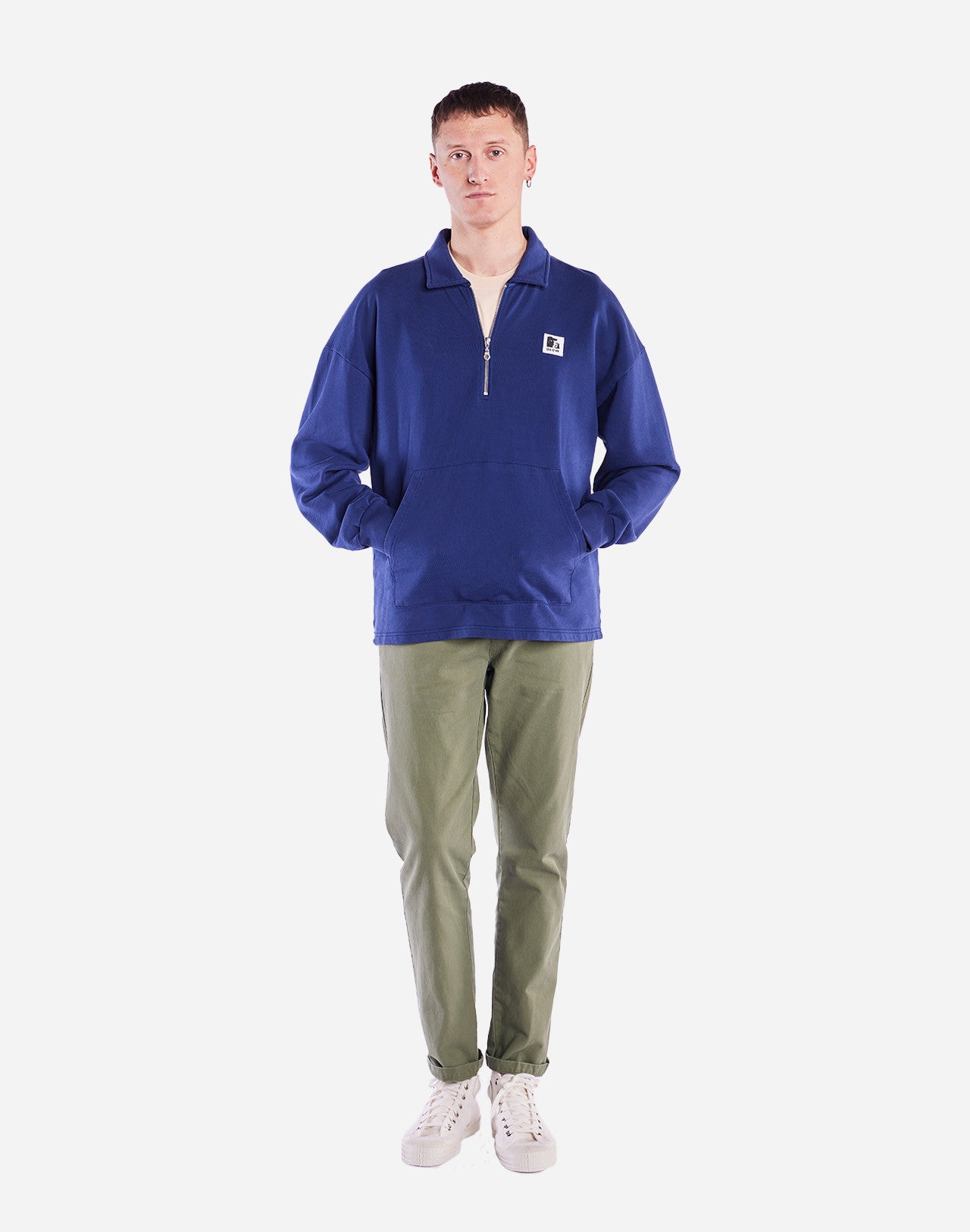 Sweat zippé Manso bleu outremer