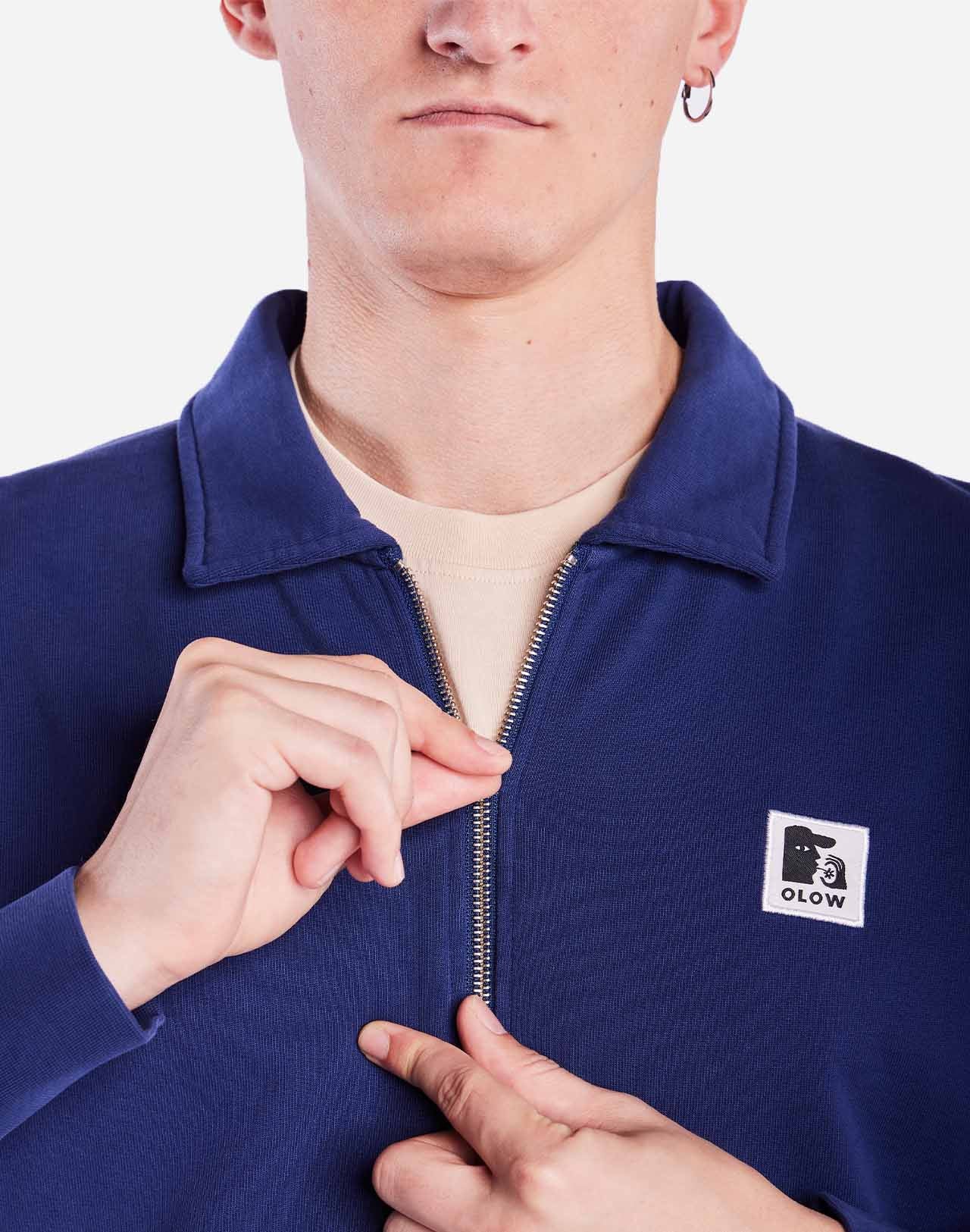 Sweat zippé Manso bleu outremer