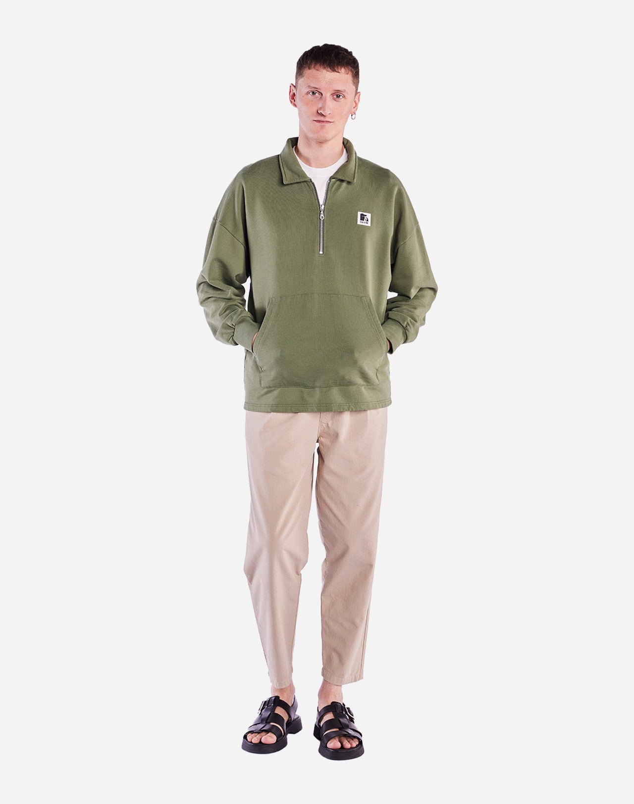 Sweat zippé manso vert olive