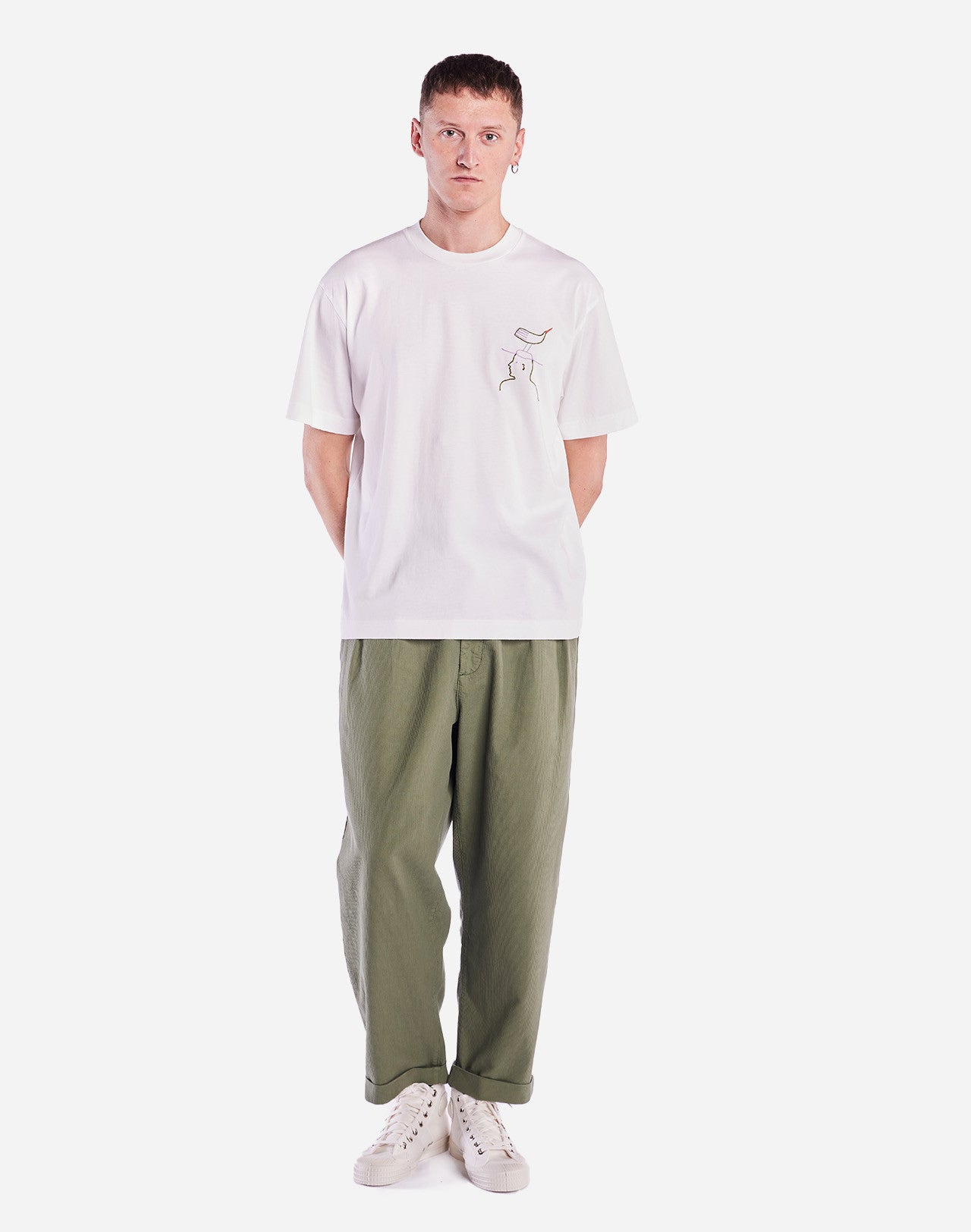 T-shirt ample Hat Roost écru