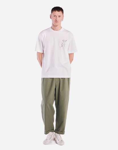 T-shirt ample Hat Roost écru
